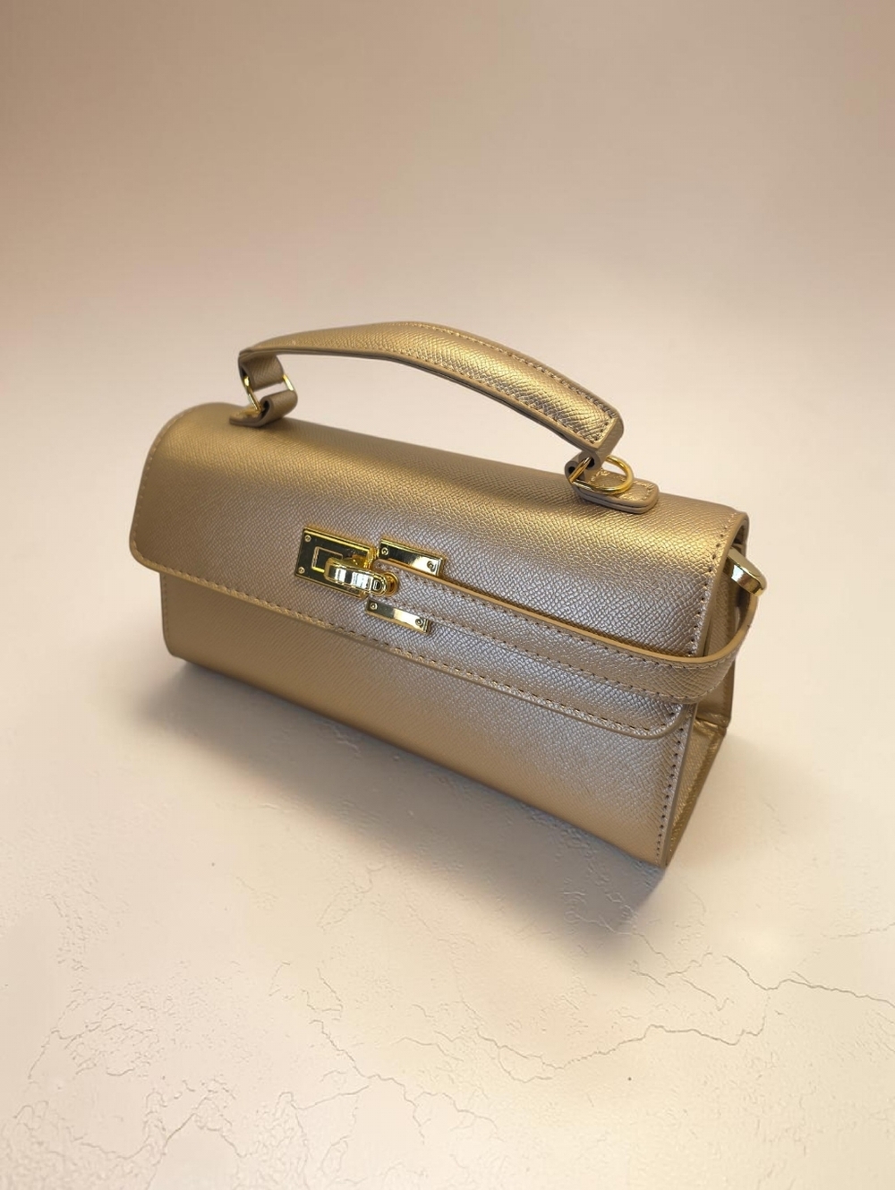 PRICE DROP--Gold Structured East West Pochette Bag By JW Pei NWT - Picture 2 of 6